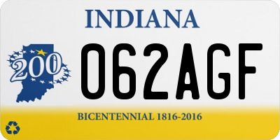 IN license plate 062AGF