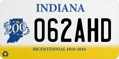 IN license plate 062AHD