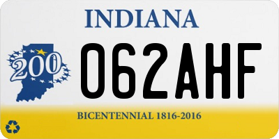 IN license plate 062AHF