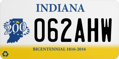 IN license plate 062AHW