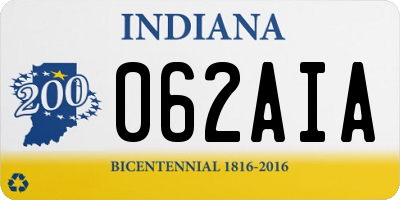 IN license plate 062AIA
