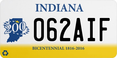 IN license plate 062AIF