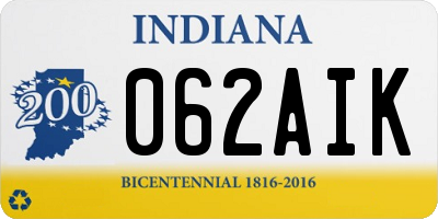IN license plate 062AIK