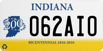 IN license plate 062AIO