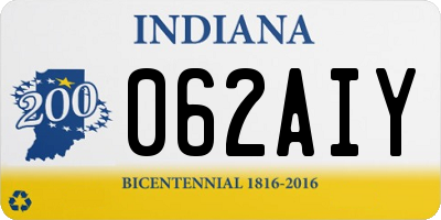 IN license plate 062AIY