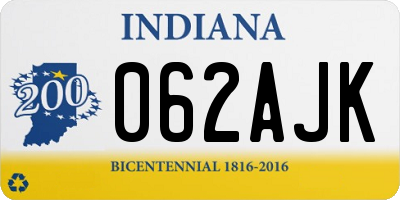 IN license plate 062AJK