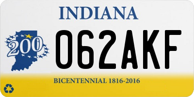 IN license plate 062AKF