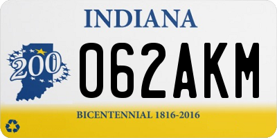 IN license plate 062AKM