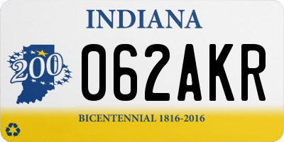 IN license plate 062AKR