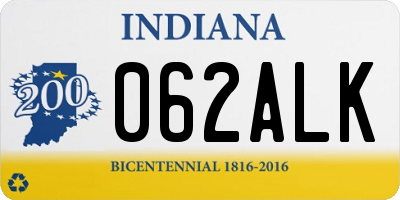 IN license plate 062ALK