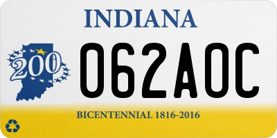 IN license plate 062AOC