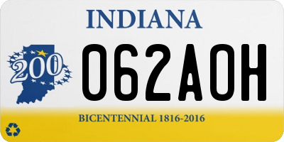 IN license plate 062AOH