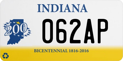 IN license plate 062AP