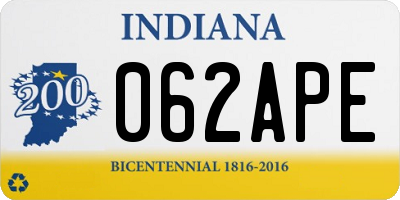 IN license plate 062APE