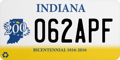 IN license plate 062APF