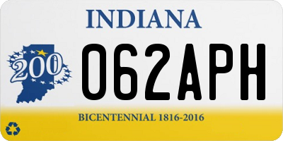 IN license plate 062APH