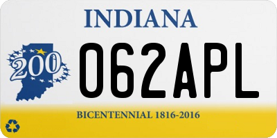 IN license plate 062APL
