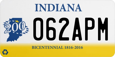 IN license plate 062APM