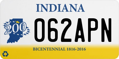 IN license plate 062APN