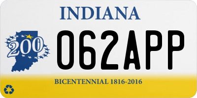 IN license plate 062APP