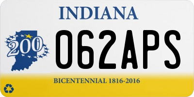 IN license plate 062APS