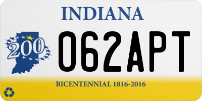 IN license plate 062APT