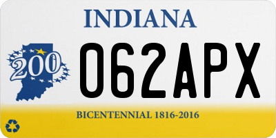 IN license plate 062APX