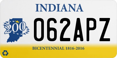 IN license plate 062APZ