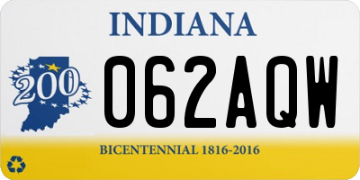 IN license plate 062AQW