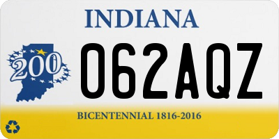 IN license plate 062AQZ