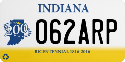 IN license plate 062ARP