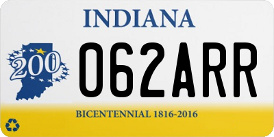 IN license plate 062ARR