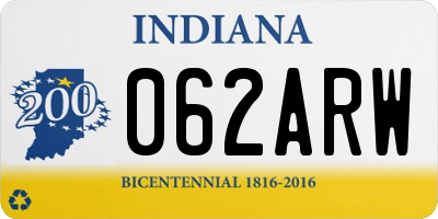 IN license plate 062ARW