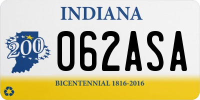 IN license plate 062ASA