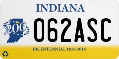 IN license plate 062ASC