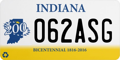 IN license plate 062ASG
