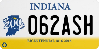 IN license plate 062ASH