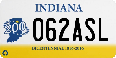IN license plate 062ASL