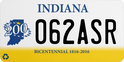 IN license plate 062ASR