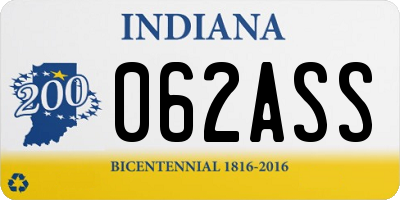 IN license plate 062ASS