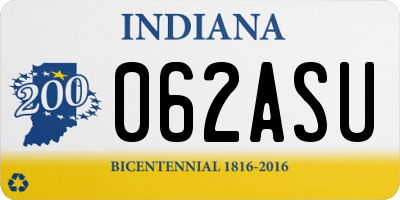 IN license plate 062ASU