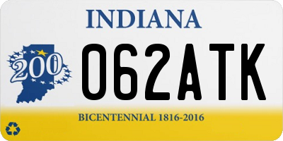 IN license plate 062ATK