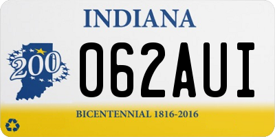IN license plate 062AUI