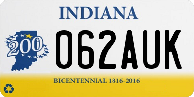 IN license plate 062AUK
