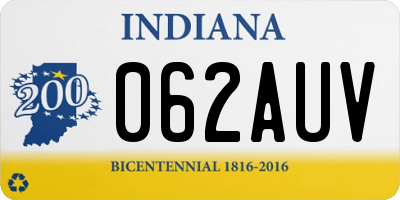 IN license plate 062AUV