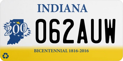 IN license plate 062AUW