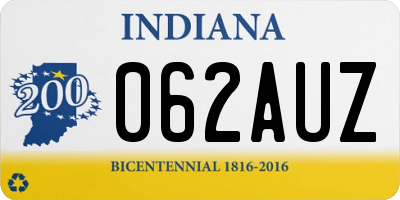 IN license plate 062AUZ