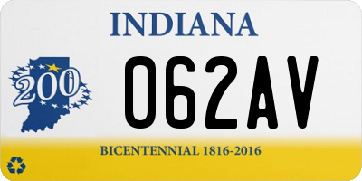 IN license plate 062AV