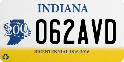 IN license plate 062AVD