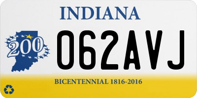 IN license plate 062AVJ